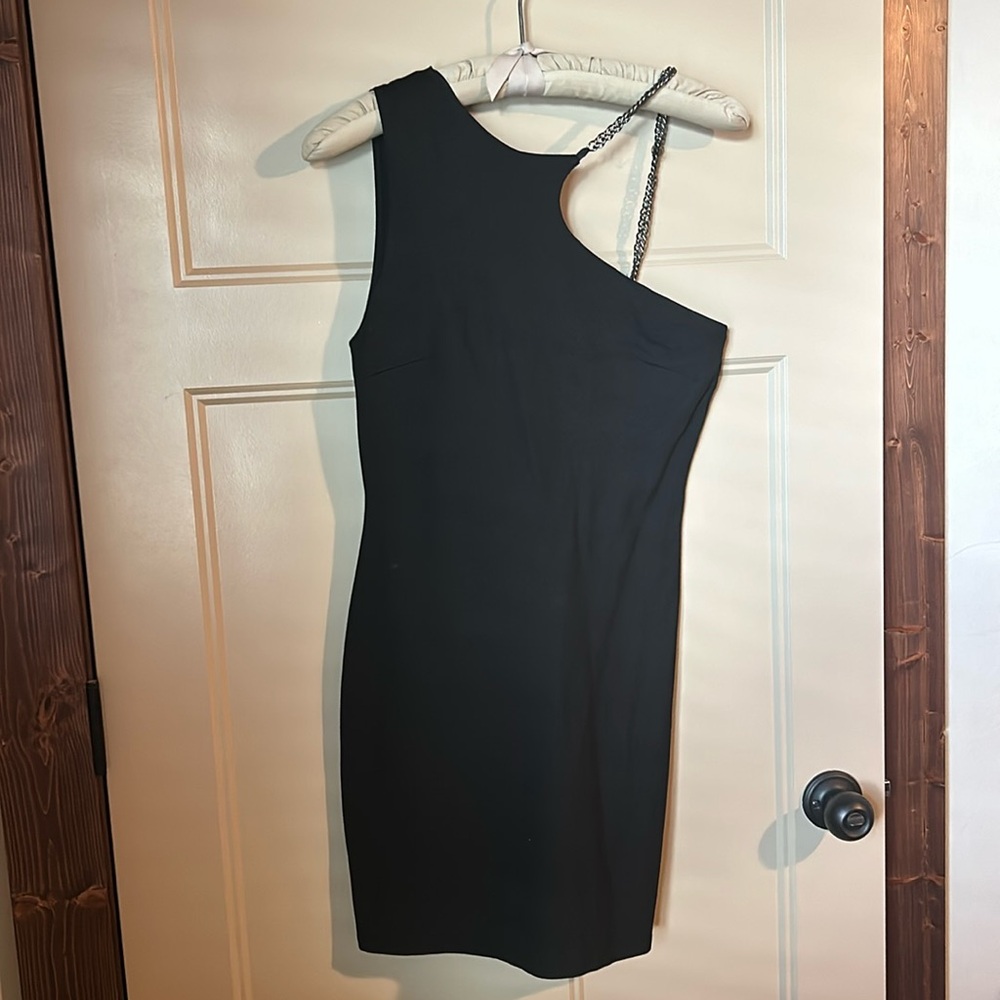 Topshop one shoulder chain dress